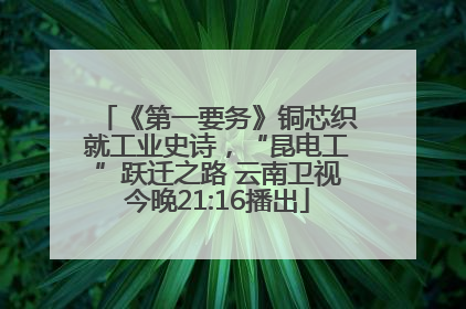 《第一要务》铜芯织就工业史诗，“昆电工”跃迁之路 云南卫视今晚21:16播出
