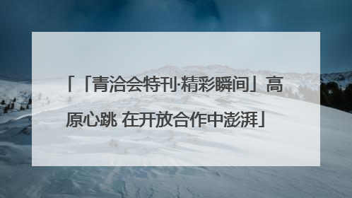 「青洽会特刊·精彩瞬间」高原心跳 在开放合作中澎湃