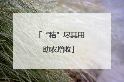 “秸”尽其用 助农增收
