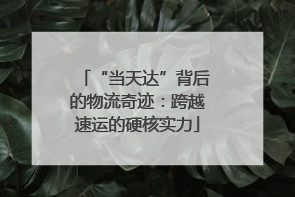 “当天达”背后的物流奇迹：跨越速运的硬核实力