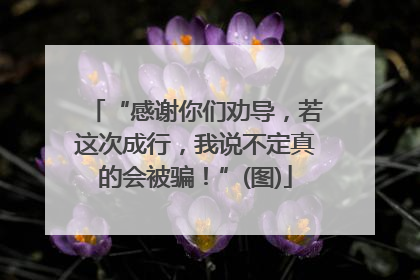 “感谢你们劝导，若这次成行，我说不定真的会被骗！”(图)