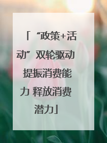 “政策+活动”双轮驱动 提振消费能力 释放消费潜力