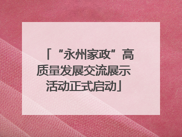 “永州家政”高质量发展交流展示活动正式启动