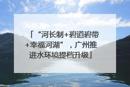 “河长制+碧道碧带+幸福河湖”，广州推进水环境提档升级