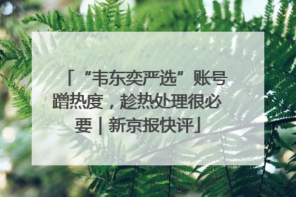 “韦东奕严选”账号蹭热度，趁热处理很必要｜新京报快评