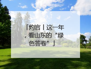 灼言丨这一年，看山东的“绿色答卷”