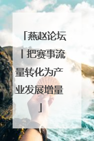 燕赵论坛丨把赛事流量转化为产业发展增量