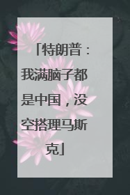 特朗普：我满脑子都是中国，没空搭理马斯克