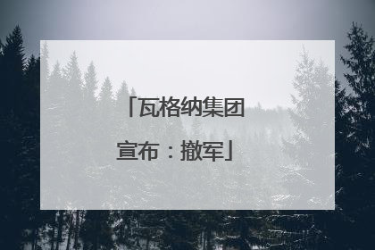 瓦格纳集团宣布：撤军
