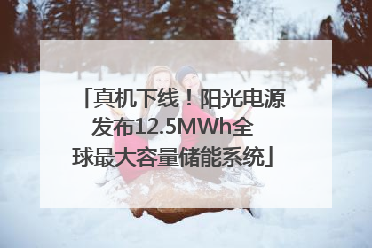 真机下线！阳光电源发布12.5MWh全球最大容量储能系统