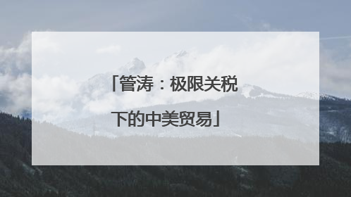 管涛：极限关税下的中美贸易
