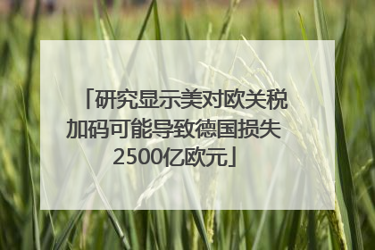 研究显示美对欧关税加码可能导致德国损失2500亿欧元