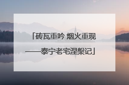 砖瓦重吟 烟火重现——泰宁老宅涅槃记