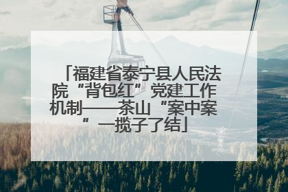 福建省泰宁县人民法院“背包红”党建工作机制——茶山“案中案”一揽子了结