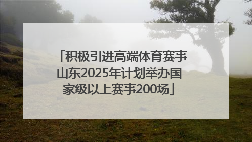 积极引进高端体育赛事 山东2025年计划举办国家级以上赛事200场