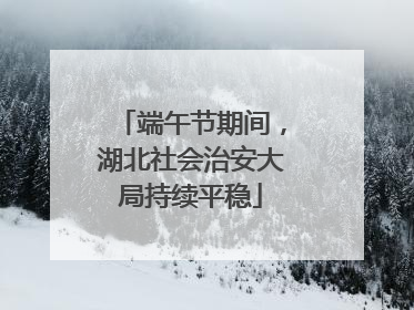 端午节期间，湖北社会治安大局持续平稳