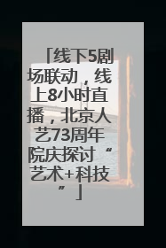 线下5剧场联动，线上8小时直播，北京人艺73周年院庆探讨“艺术+科技”