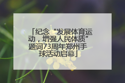 纪念“发展体育运动，增强人民体质”题词73周年郑州手球活动启幕
