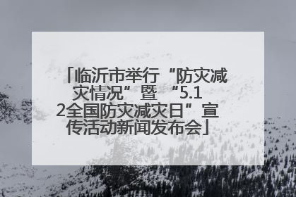 临沂市举行“防灾减灾情况”暨 “5.12全国防灾减灾日”宣传活动新闻发布会