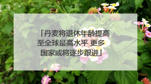 丹麦将退休年龄提高至全球最高水平 更多国家或将逐步跟进