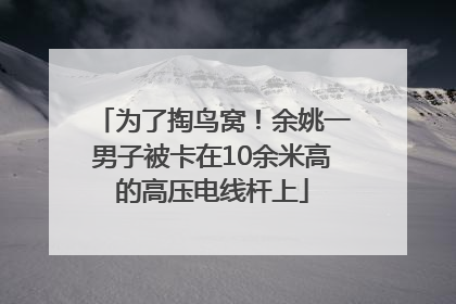 为了掏鸟窝！余姚一男子被卡在10余米高的高压电线杆上
