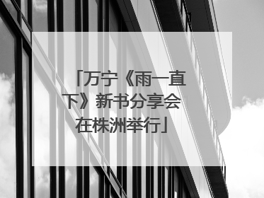 万宁《雨一直下》新书分享会在株洲举行