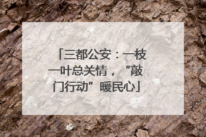 三都公安：一枝一叶总关情，“敲门行动”暖民心