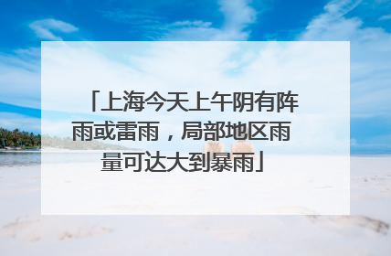上海今天上午阴有阵雨或雷雨，局部地区雨量可达大到暴雨