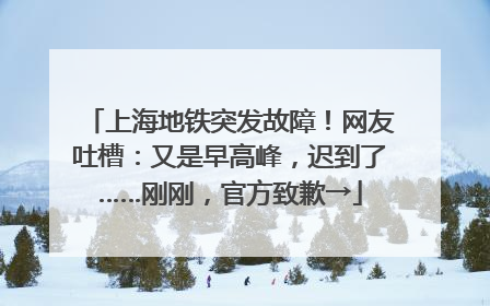 上海地铁突发故障！网友吐槽：又是早高峰，迟到了……刚刚，官方致歉→