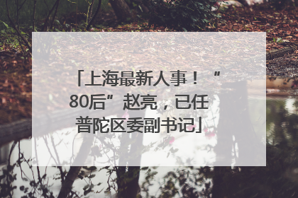 上海最新人事！“80后”赵亮，已任普陀区委副书记