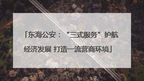 东海公安：“三式服务”护航经济发展 打造一流营商环境