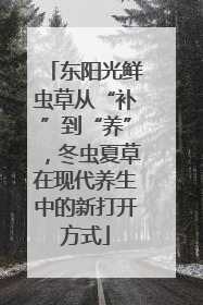 东阳光鲜虫草从“补”到“养”，冬虫夏草在现代养生中的新打开方式