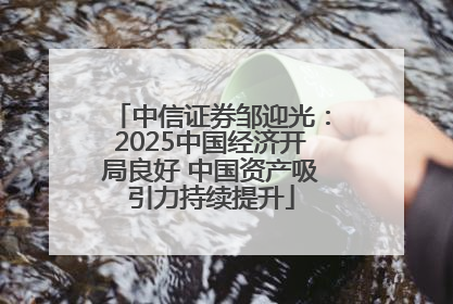 中信证券邹迎光：2025中国经济开局良好 中国资产吸引力持续提升