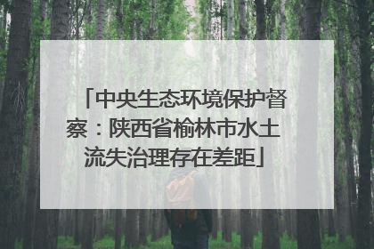 中央生态环境保护督察：陕西省榆林市水土流失治理存在差距