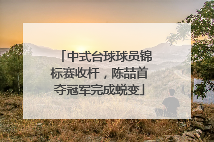 中式台球球员锦标赛收杆，陈喆首夺冠军完成蜕变