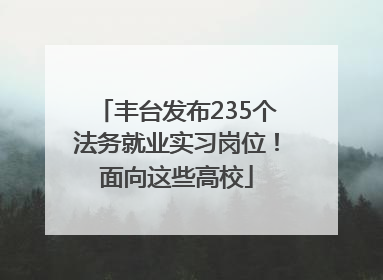 丰台发布235个法务就业实习岗位！面向这些高校