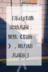 乐山市惠灵幼儿园：聚焦《指南》，助力幼儿成长