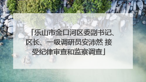 乐山市金口河区委副书记、区长、一级调研员安沛然 接受纪律审查和监察调查