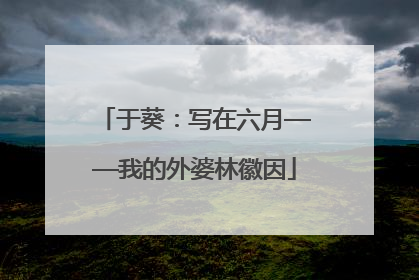 于葵：写在六月——我的外婆林徽因