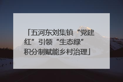 五河东刘集镇“党建红”引领“生态绿” 积分制赋能乡村治理