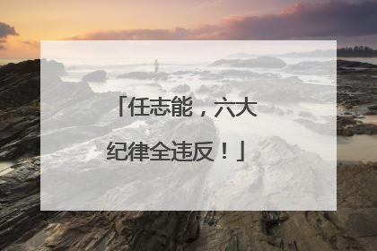 任志能，六大纪律全违反！