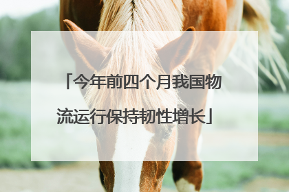 今年前四个月我国物流运行保持韧性增长