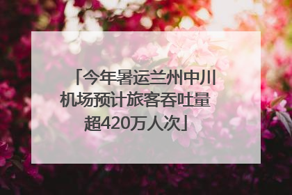 今年暑运兰州中川机场预计旅客吞吐量超420万人次