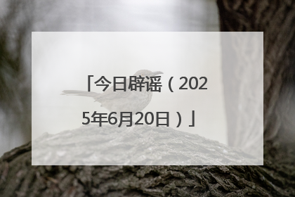 今日辟谣（2025年6月20日）
