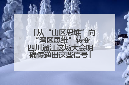 从“山区思维”向“湾区思维”转变 四川通江这场大会明确传递出这些信号