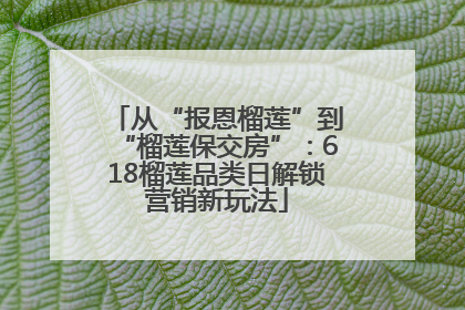 从“报恩榴莲”到“榴莲保交房”：618榴莲品类日解锁营销新玩法
