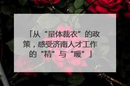 从“量体裁衣”的政策，感受济南人才工作的“精”与“暖”