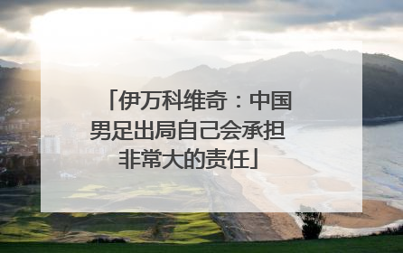 伊万科维奇：中国男足出局自己会承担非常大的责任