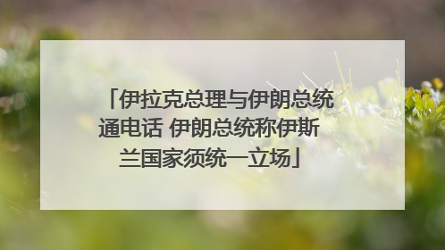 伊拉克总理与伊朗总统通电话 伊朗总统称伊斯兰国家须统一立场
