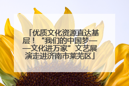 优质文化资源直达基层！“我们的中国梦——文化进万家”文艺展演走进济南市莱芜区